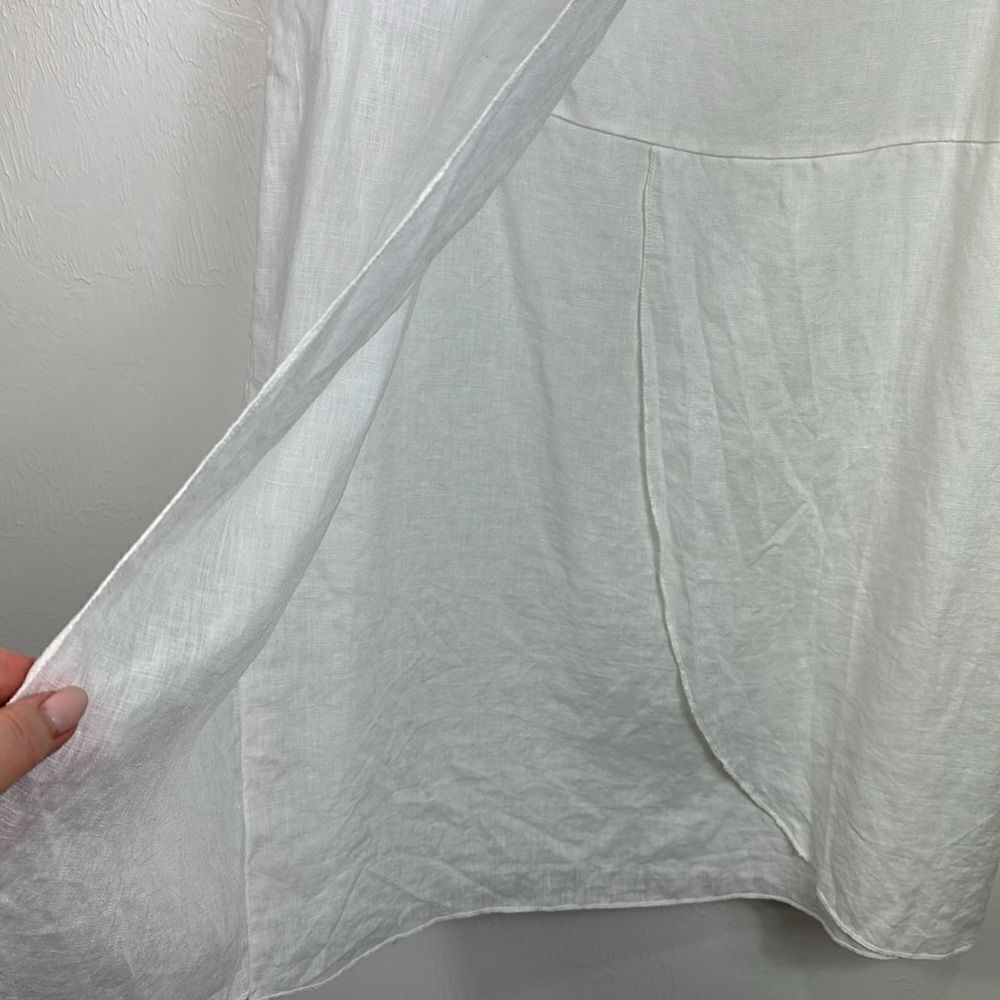 GAOS White Sleeveless Scoop Neck Pull On Relaxed Fit Tunic Dress Size M - Picture 3 of 7